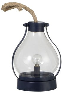 Lampa stołowa LED metalowa niebieska 15x19 cm – obraz-1
