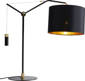 Lampa stołowa LED metalowa czarna 52x55 cm – obraz-1