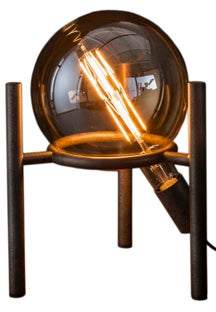 Lampa stołowa LED metalowa srebrna 28x34 cm – grafika-1.