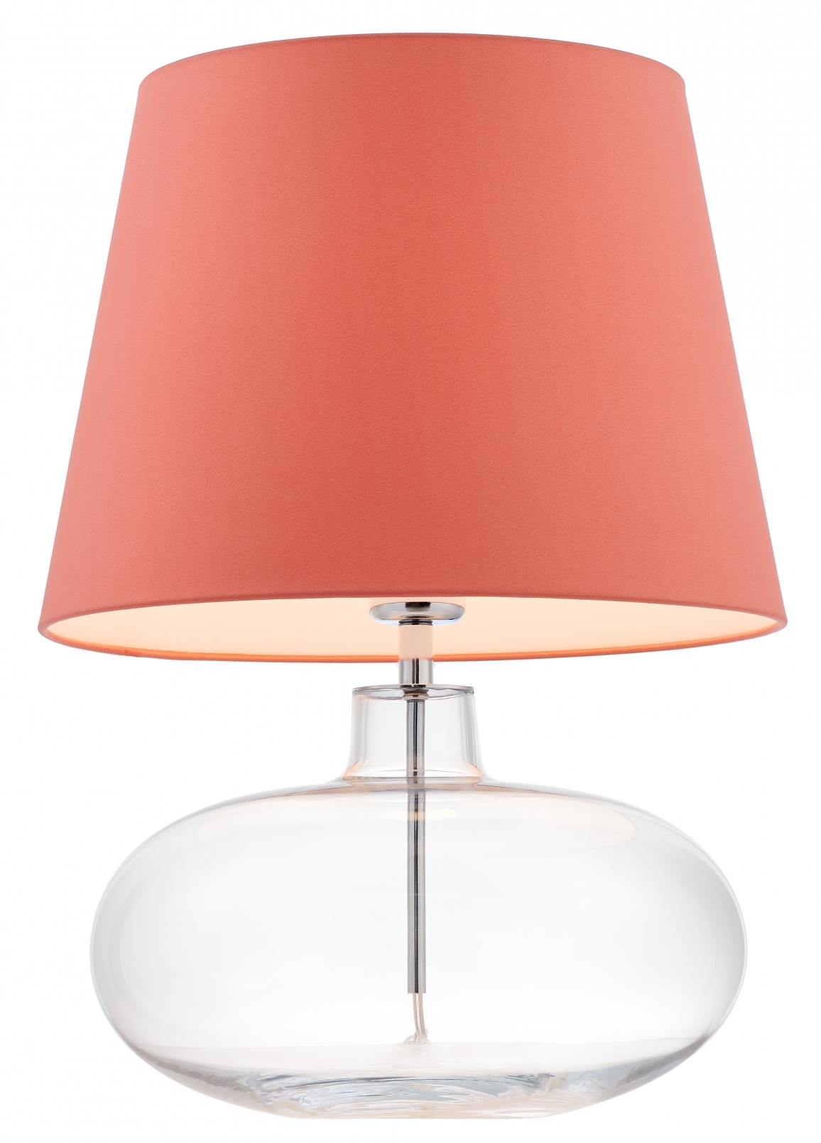 Lampa stołowa Sawa ∅38x55 cm transparentna-koralowa – obraz-1