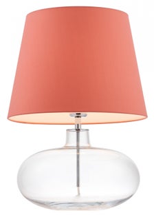 Lampa stołowa Sawa ∅38x55 cm transparentna-koralowa – obraz-1