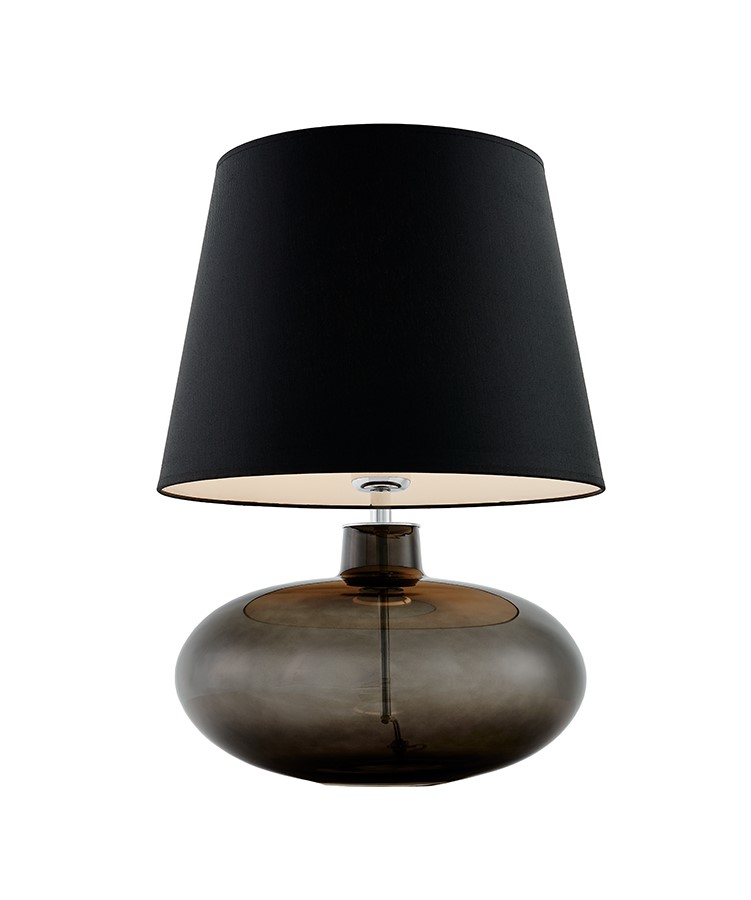 Lampa stołowa Sawa Ø38x55 cm przydymiona/czarna – obraz-1