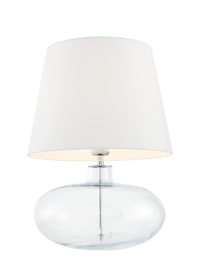 Lampa stołowa Sawa Ø38x55 cm transparentna/biała – obraz-1