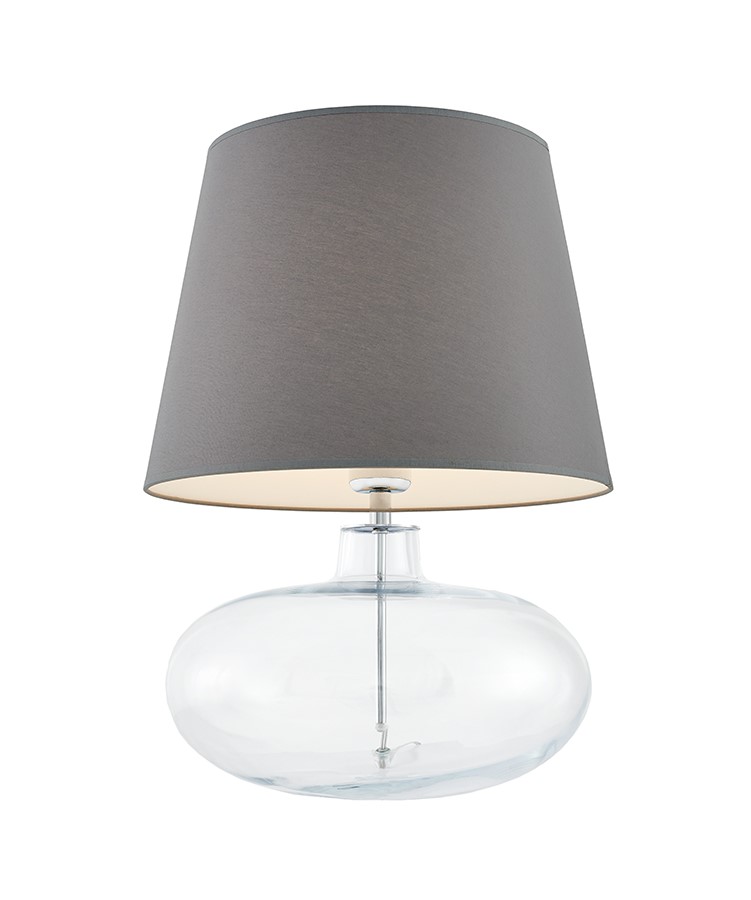 Lampa stołowa Sawa Ø38x55 cm transparentna/szara – obraz-1