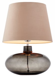 Lampa stołowa Sawa Velvet ∅38x55 cm przydymiona-beżowa – obraz-1