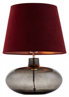 Lampa stołowa Sawa Velvet ∅38x55 cm przydymiona-bordowa – obraz-1