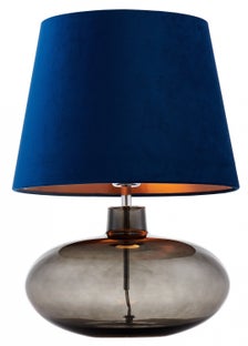 Lampa stołowa Sawa Velvet ∅38x55 cm przydymiona-granatowa – obraz-1
