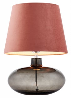 Lampa stołowa Sawa Velvet ∅38x55 cm przydymiona-różowa – obraz-1
