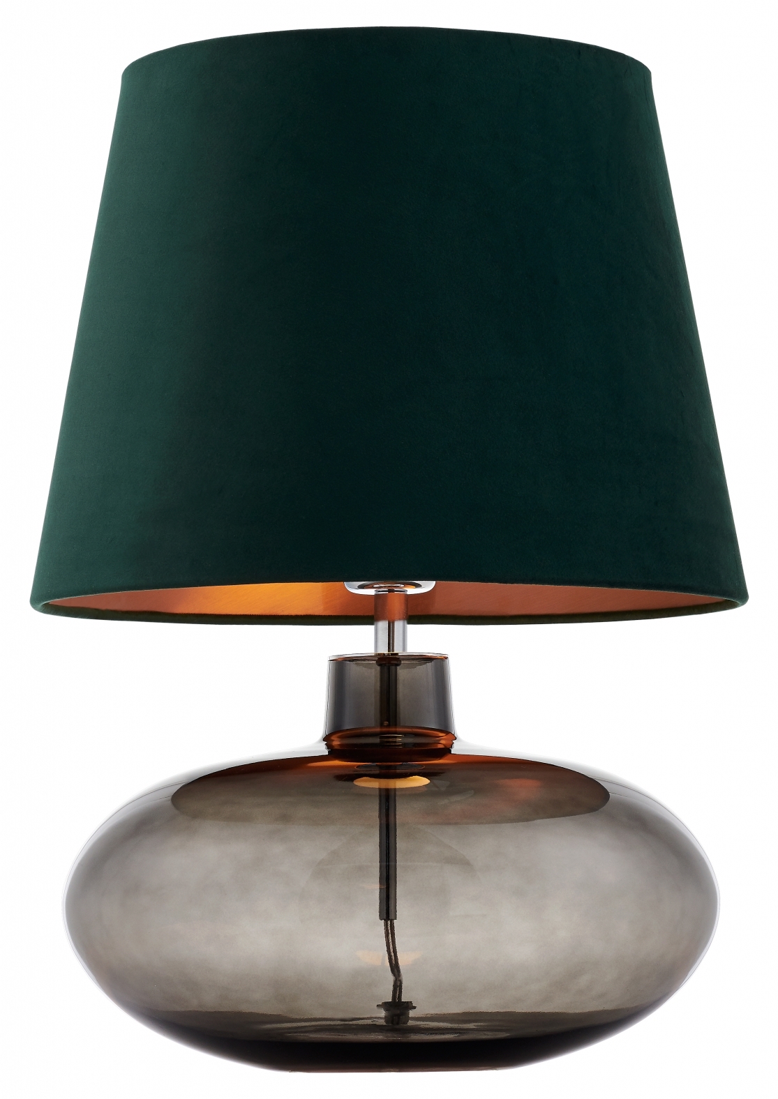 Lampa stołowa Sawa Velvet ∅38x55 cm przydymiona-zielona – obraz-1