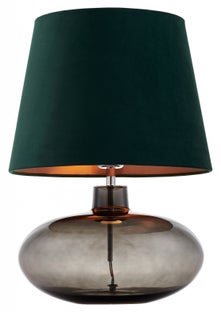 Lampa stołowa Sawa Velvet ∅38x55 cm przydymiona-zielona – obraz-1