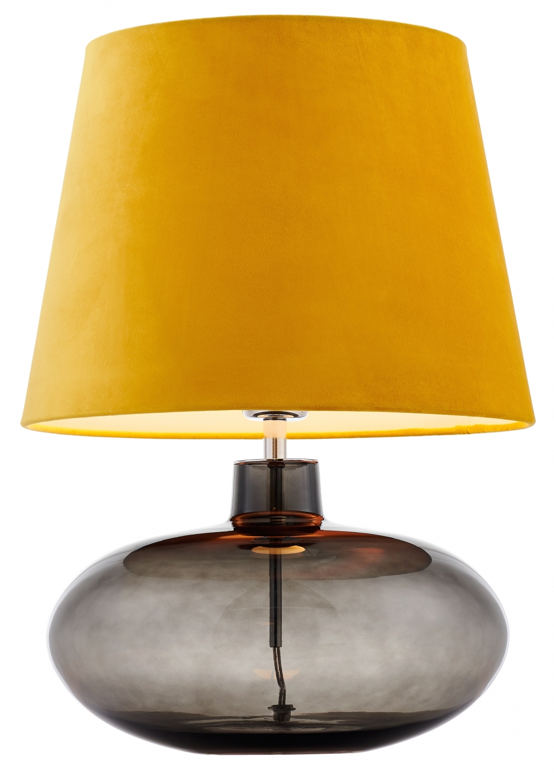 Lampa stołowa Sawa Velvet ∅38x55 cm przydymiona-żółta – obraz-1