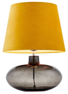 Lampa stołowa Sawa Velvet ∅38x55 cm przydymiona-żółta – obraz-1