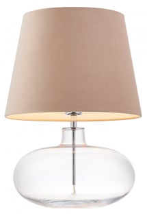 Lampa stołowa Sawa Velvet ∅38x55 cm transparentna-beżowa – obraz-1