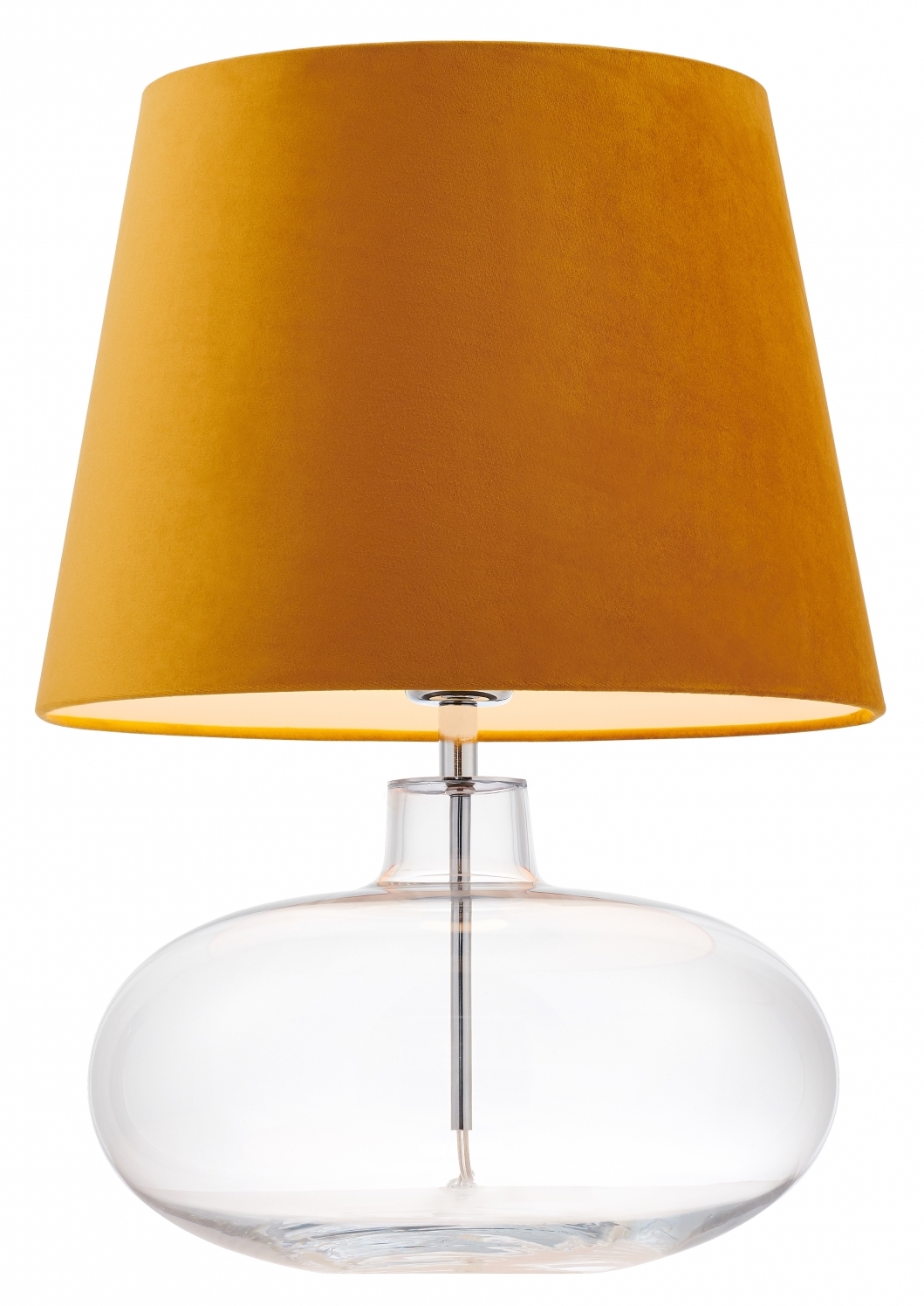 Lampa stołowa Sawa Velvet ∅38x55 cm transparentna-złota – obraz-1