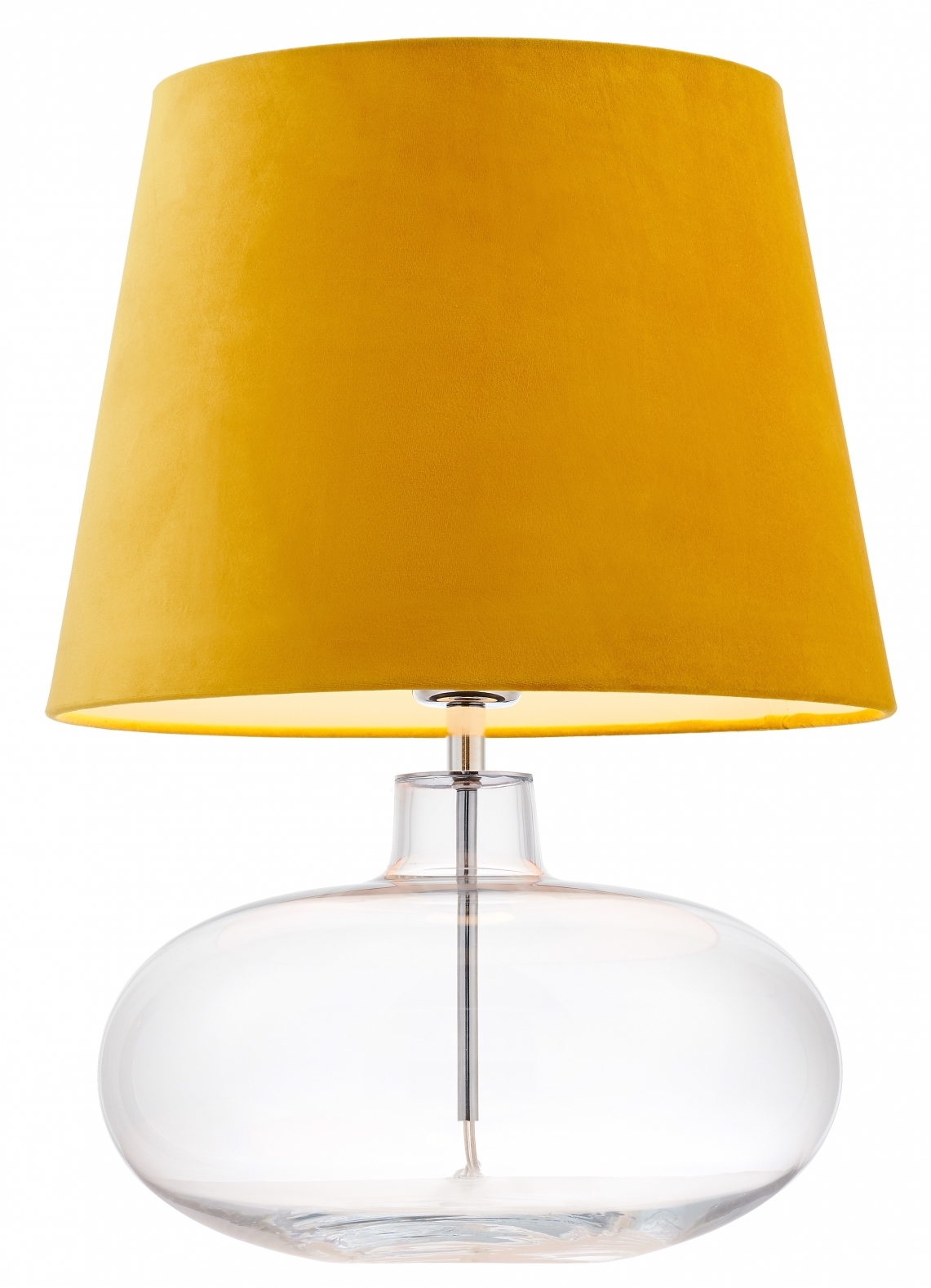 Lampa stołowa Sawa Velvet ∅38x55 cm transparentna-żółta – obraz-1
