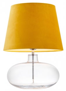 Lampa stołowa Sawa Velvet ∅38x55 cm transparentna-żółta – obraz-1