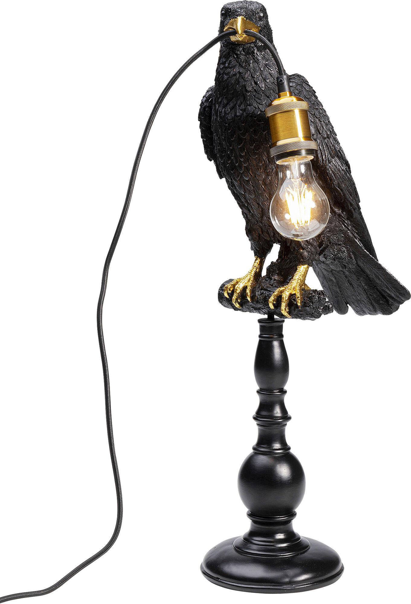 Bordlampe, Siddende krage, mat sort – billede-1.