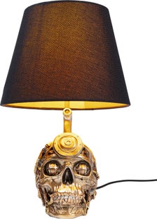 Lampa stołowa Skull 25x38 cm złota – obraz-1