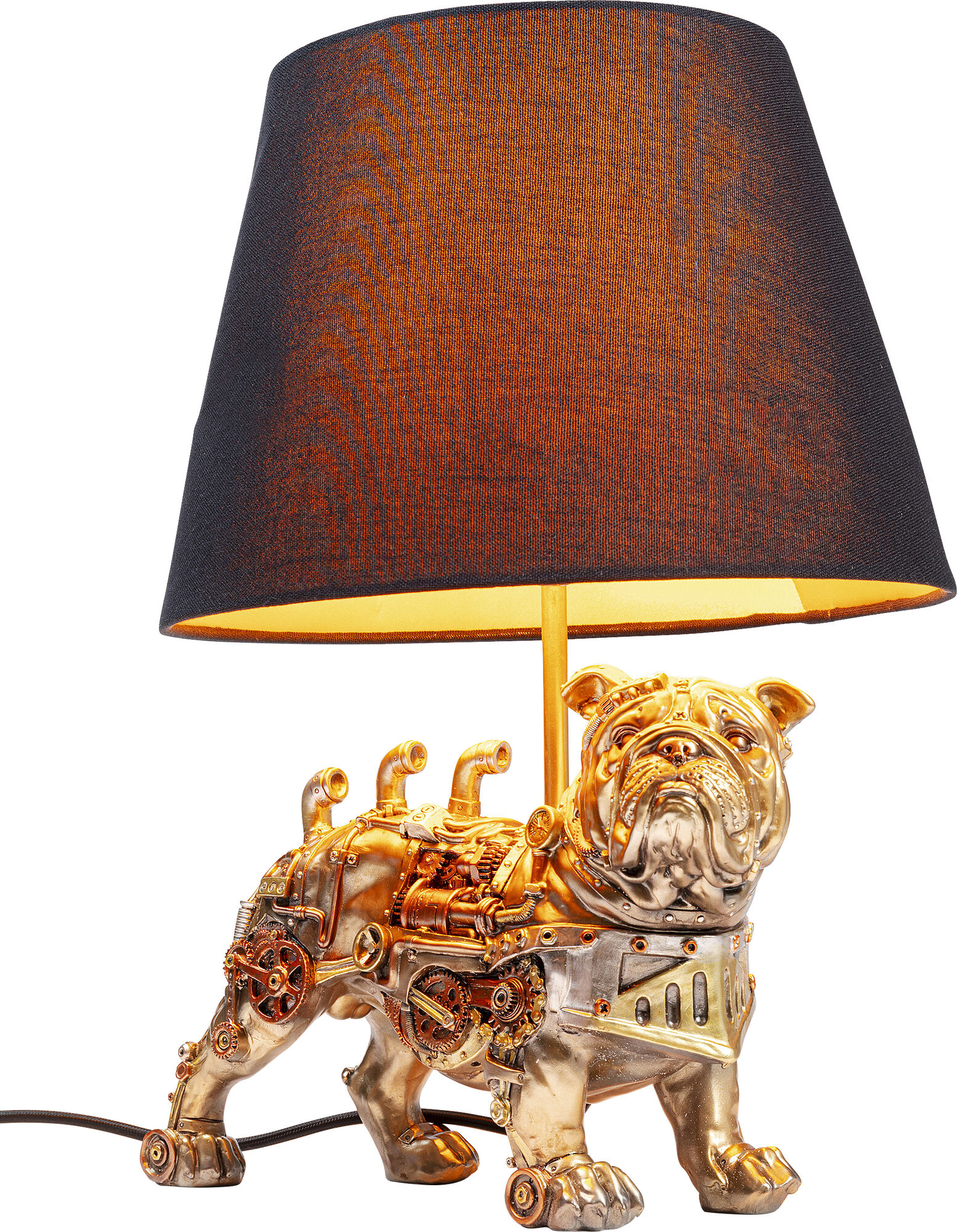 Lampa stołowa Steampunk Pug 30x44 cm złota – obraz-1