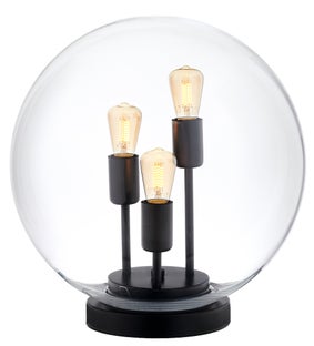 Lampa stołowa Surya ∅40 cm transparentna-czarna – obraz-1