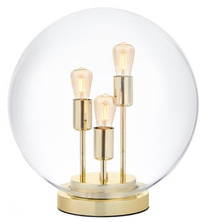 Lampa stołowa Surya ∅40 cm transparentna-złota – obraz-1