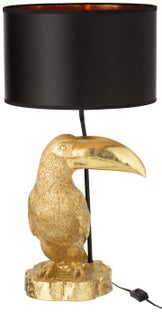 Lampa stołowa tukan czarno-złota Ø36x71 cm – obraz-1
