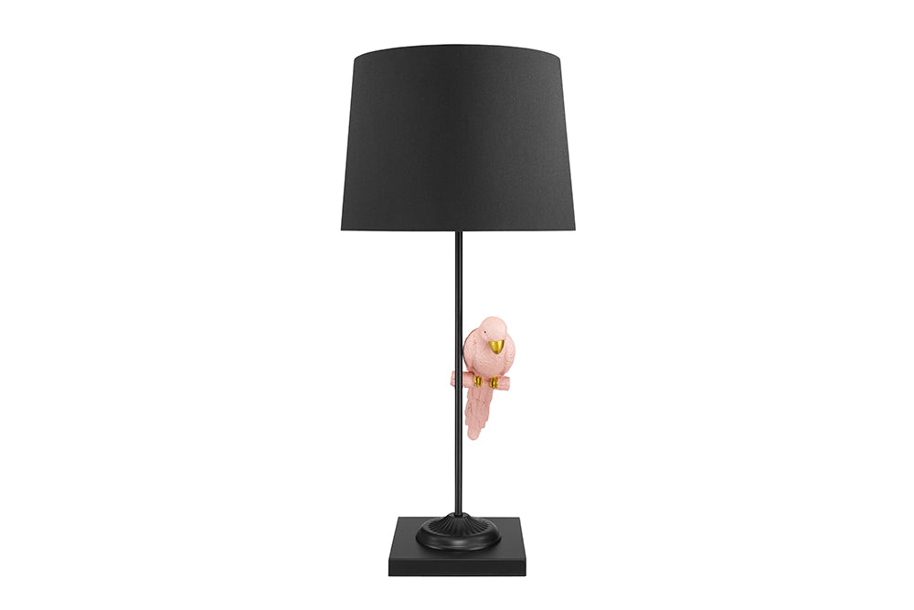 Lampa stołowa WILDLIFE 75cm czarna złoto-różowa papuga – grafika-1.