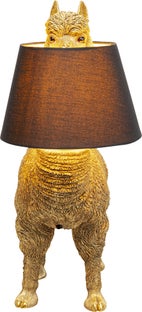 Bordslampa Alpaca - Alpacka, Guld Med Svart Skärm, 59cm – bild-1.