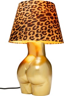 Bordslampa Donna Leo - Guldfärgad Kropp Med Leopardskärm 48cm – bild-1.