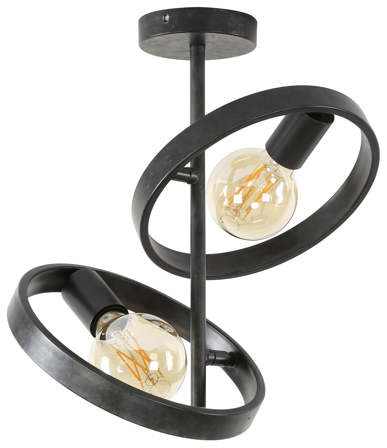 Lampa sufitowa loft 2xE27 metalowa antracytowa 50 cm – grafika-1.