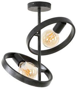 Lampa sufitowa loft 2xE27 metalowa antracytowa 50 cm – grafika-1.