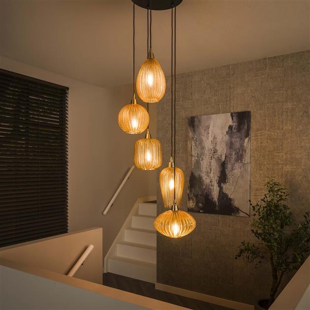 Lampa wisząca 5L V-shape pattern stepped – grafika-1.