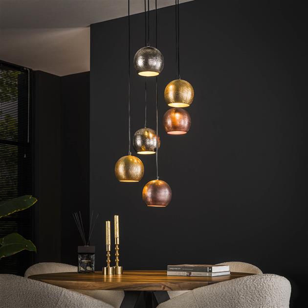 Lampa wisząca 6x sphere stepped metal – grafika-1.