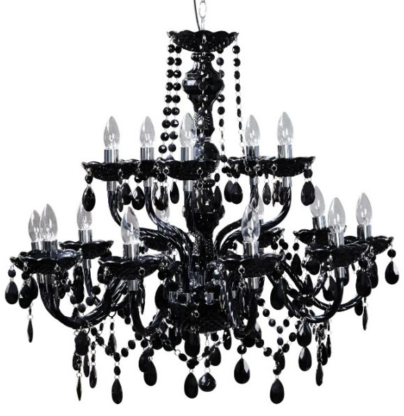 Czarna lampa wisząca z koralikami w stylu glamour – grafika-1.