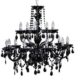 Czarna lampa wisząca z koralikami w stylu glamour i barokowym – grafika-1.