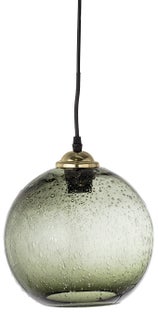 Lampa wisząca szklana zielona Ø23x21 cm – obraz-1