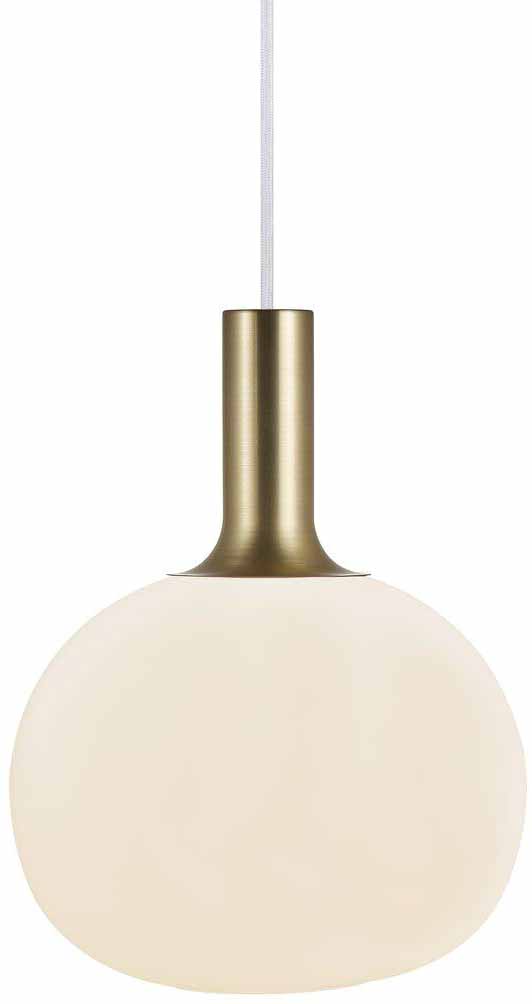 Lampa wisząca szklana Ø25x33 cm klosz biały – obraz-1