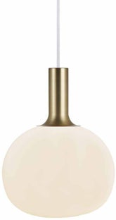 Lampa wisząca szklana Ø25x33 cm klosz biały – obraz-1