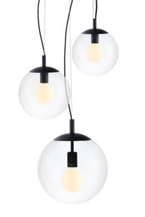 Lampa wisząca Alur 2 ∅30x160 cm czarno-transparentna – obraz-1