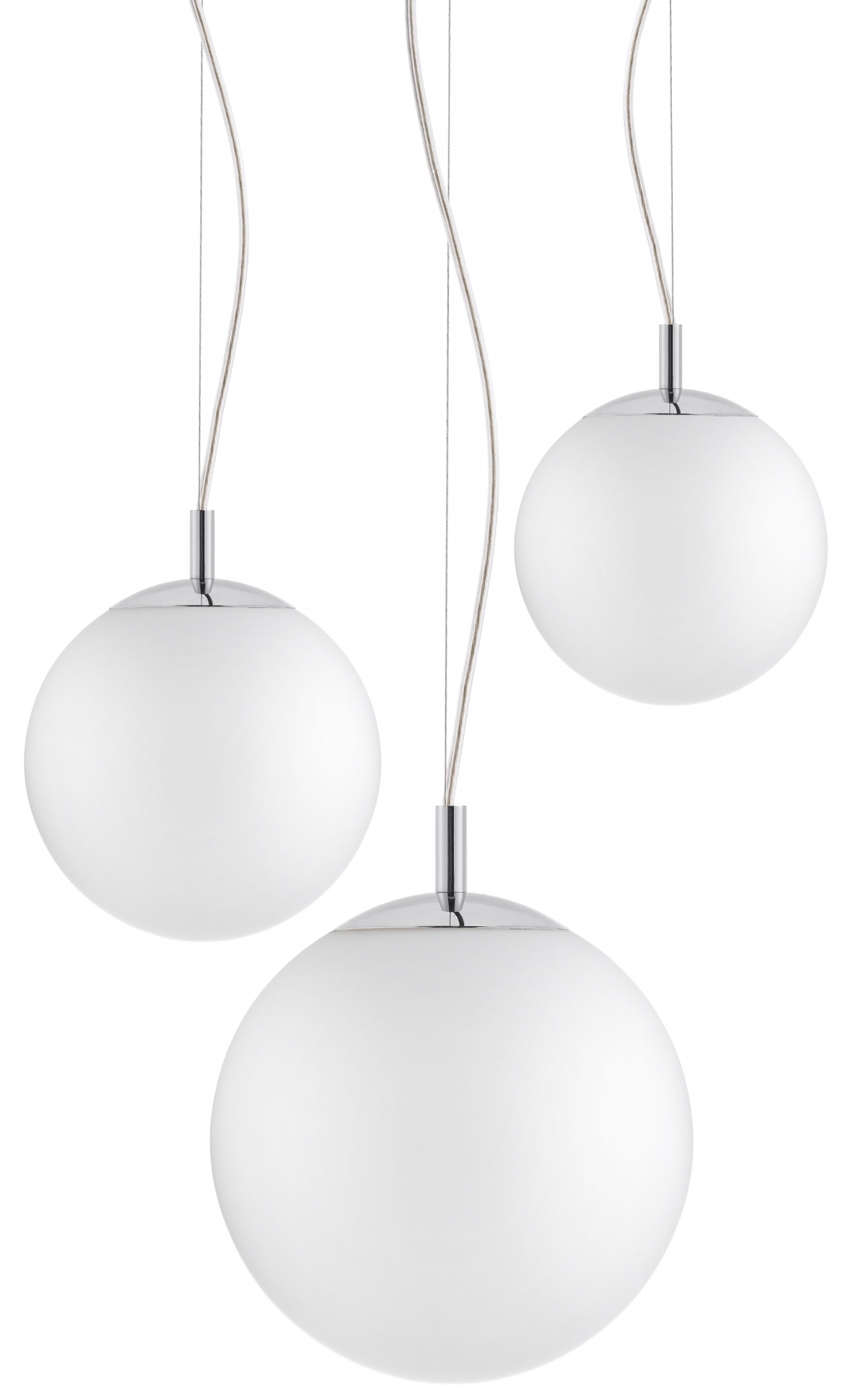 Lampa wisząca Alur 3 ∅48x180 cm chromowo-biała – obraz-1