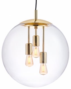 Lampa wisząca Alur L ∅40x160 cm złota-transparentna – obraz-1