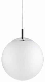Lampa wisząca Alur M ∅30x160 cm chromowo-biała – obraz-1