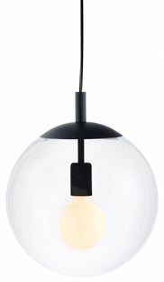 Lampa wisząca Alur M ∅30x160 cm czarno-transparentna – obraz-1
