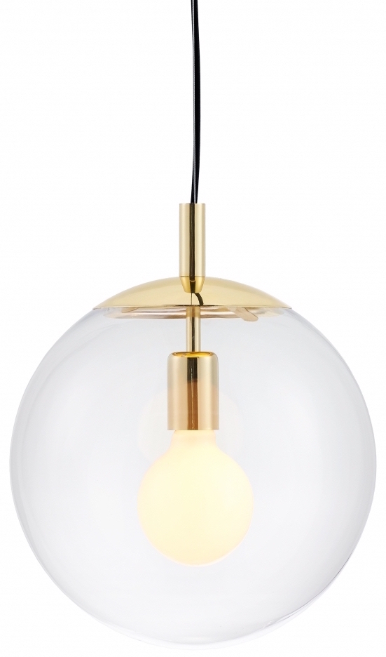 Lampa wisząca Alur M ∅30x160 cm złota-transparentna – obraz-1