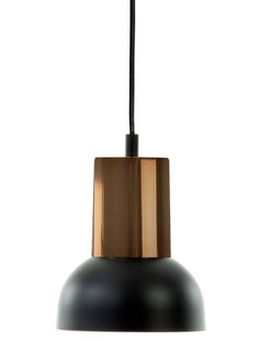 Lampa wisząca metalowa czarno-miedziana 21 cm – obraz-1
