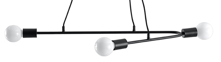Lampa wisząca 3-punktowa metalowa czarna 80x28 cm – obraz-1
