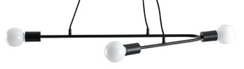 Lampa wisząca 3-punktowa metalowa czarna 80x28 cm – obraz-1