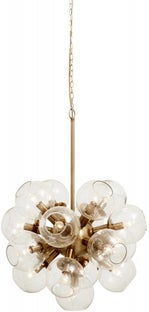 Lampa wisząca złota Ø57x78 cm klosze szklane – obraz-1