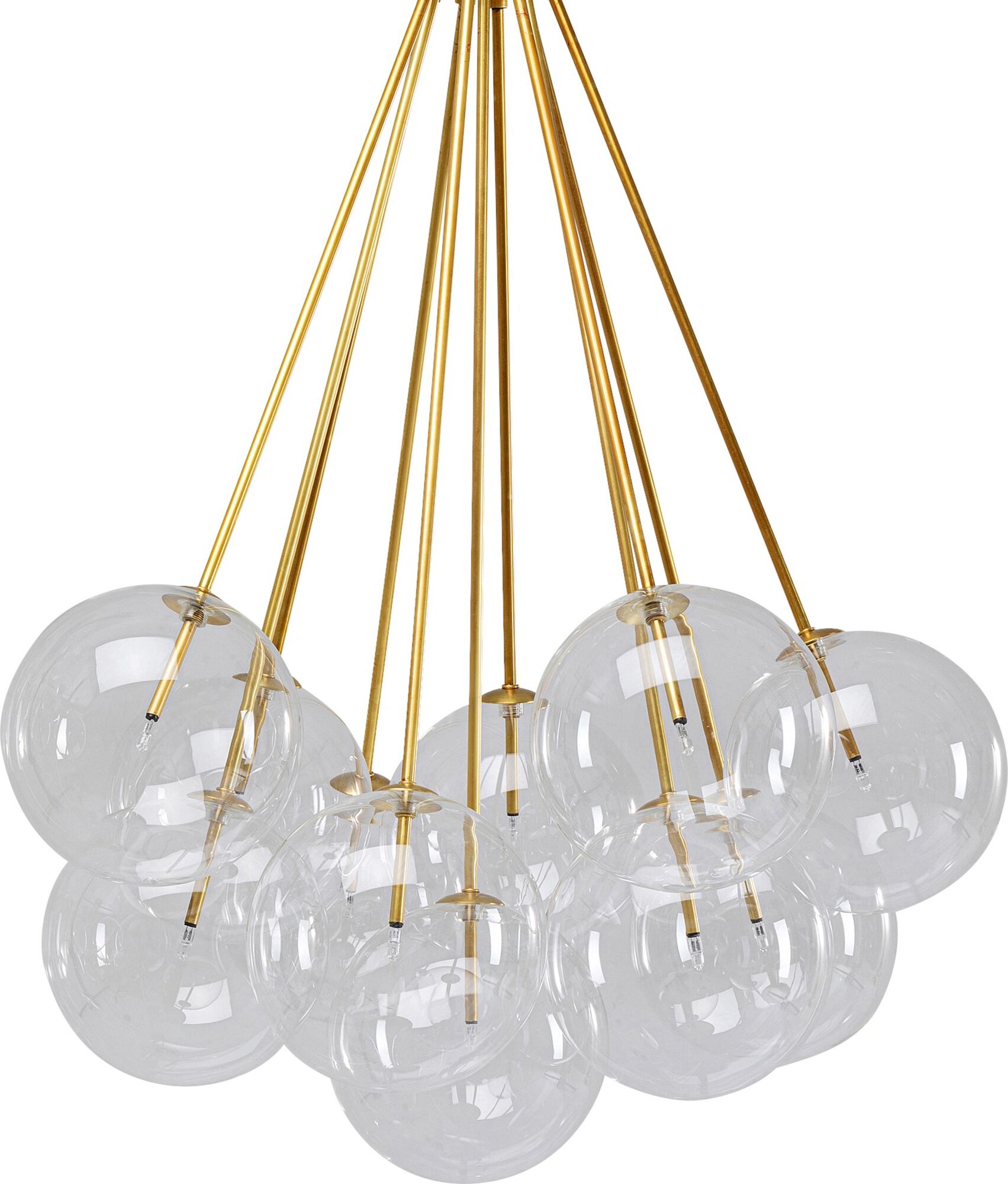 Lampa wisząca złota 66 x 95 cm klosze transparentne – obraz-1