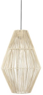 Lampa wisząca boho naturalna metal i tkanina Ø34x52 cm – obraz-1